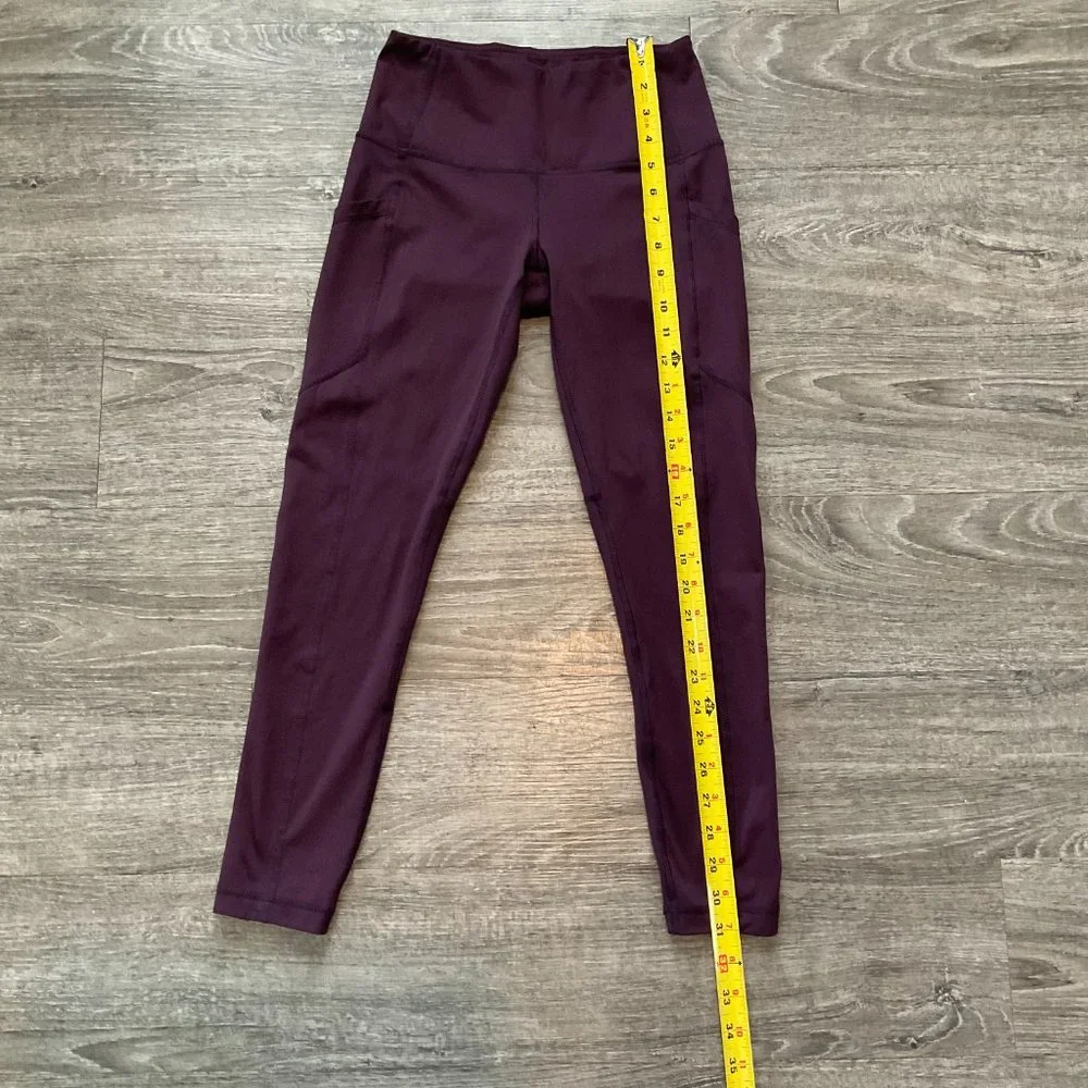 Yogalicious Lux High Waist Dark Cherry Leggings‎ Size XS Pockets